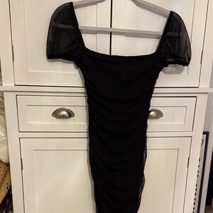 Princess Polly Elegant Black Ruched Dress